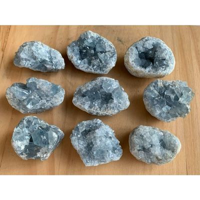 1 Pcs of Raw Celestite Cluster, Celestite Geode, Natural Blue Celestite (32-36 oz)