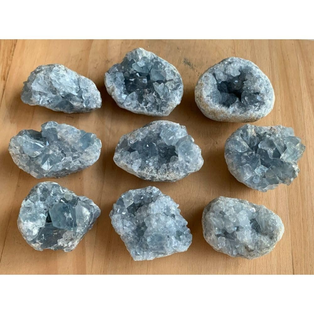 1 Pcs of Raw Celestite Cluster, Celestite Geode, Natural Blue Celestite (32-36 oz)