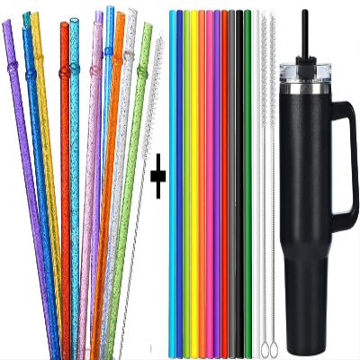 ALINK 13 IN Glitter Straws and 12 Colorful Plastic Straws for Stanley Tumblers