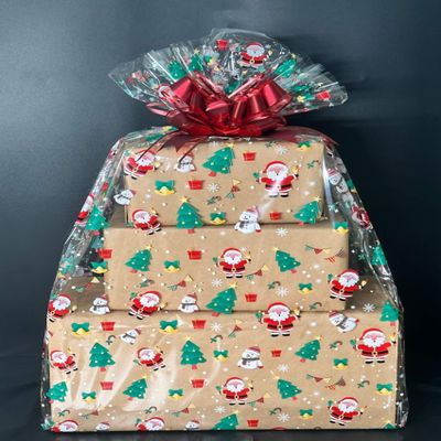 shareluck 24" x 30" Christmas Cellophane Gift Bags Large Holiday Gift WrapClear Gift Basket Wrapping Plastic - 2.5MIl Thicker Clear Basktes bags Large- Cello Bags (10 Pcs)
