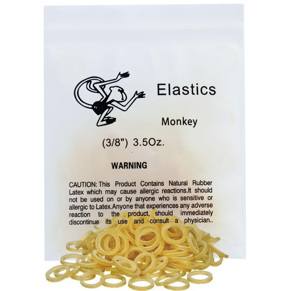 100 Pack Orthodontic Elastics Dental Rubber Bands Intraoral Elastic Bands Black Monkey (Light, 3.5 Oz, 3/8)
