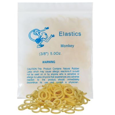 100 Pack Orthodontic Elastics Dental Rubber Bands Intraoral Elastic Bands Blue Monkey(Medium, 5 Oz, 3/8)