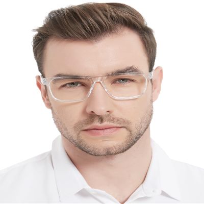 MARE AZZURO Retro Big Reading Glasses 3.50 Men Lightweight Readers 100 125 150 175 200 225 250 275 300 350 400 500 600 (Transparent, 3.5)