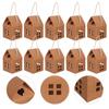 COHEALI House Shaped Candy Boxes: 15pcs Kraft Paper Chocolate Biscuits Treat Bags Favor Boxes for Wedding Christmas Birthday Party view 3
