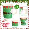 Maxcheck Christmas Paper Cups 7oz Disposable Christmas with Handles Santa Snowman Elf Tea Coffee Cups Hot Chocolate Bar Accessories for Adults Holiday Xmas Party Supplies(75 Pcs,7oz) view 3