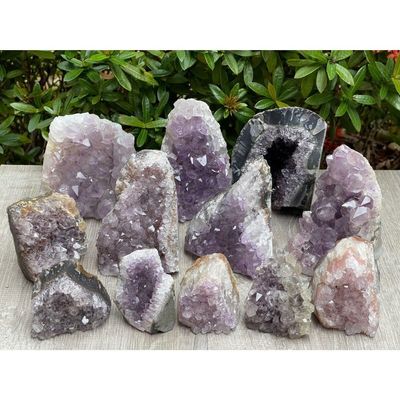 1 Pcs of Uruguayan Amethyst Cluster, Grade B Amethyst Geode with Cut Base (2.5-3 lbs)