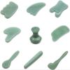 AMHIL Gua sha Scraper Board Natural Jade Guasha Stone Board Facial Eye Guasha Plate Jade Face Massager Scraper Tool for Face Neck Back Body Pressure Therapy Massage Tool Set (Color : 9) view 2