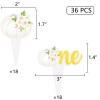 Pumpkin 1st Birthday Cake Topper One Pumpkin Cupcake Toppers Fall First Birthday Party Halloween October Birthday Table Decorations White view 3