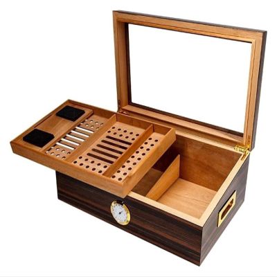 GagalU Cigar Box with Cedar Cigar Accessories Creative Visualization Cedar Cigar Box Painted Leather Wood Humidor Decorative Box