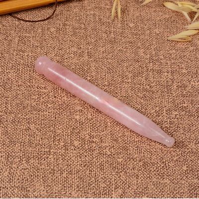 1pc Natural Rose Quartz Guasha Acupuncture Points Massage Stick Tool