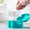JMU 2pcs Denture Bath Case, Denture Cup for Soaking Dentures with Strainer Basket Tray for Dentures, Mouth Guard Storage Case (Navy Blue/Teal Blue) view 2
