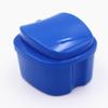 2PCS Denture Case, Denture Cup with Strainer, Denture Bath Case Effective Compact False Teeth Full Protection Denture Bath Box for Trip Dark Blue view 3
