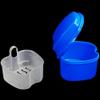 2PCS Denture Case, Denture Cup with Strainer, Denture Bath Case Effective Compact False Teeth Full Protection Denture Bath Box for Trip Dark Blue view 4