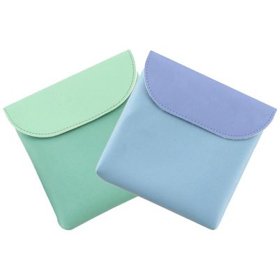 Healvian 2pcs Menstrual Pad Pouch Portable Pu Napkin Storage Bag for Girls for School Office and Outdoor Use Convenient Period Organizer