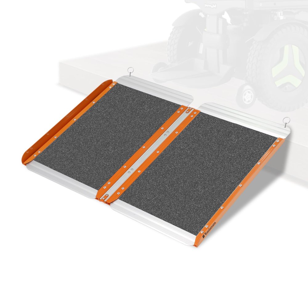 Ruedamann 2FT X 30.3" Colorful Wheelchair Ramp for Doorways, Seamless Foldable Threshold Ramp, Non-Slip Aluminum Lighweight Door Threshold Ramps for Home Steps, Curbs, Wheelchairs, Electric Scooters