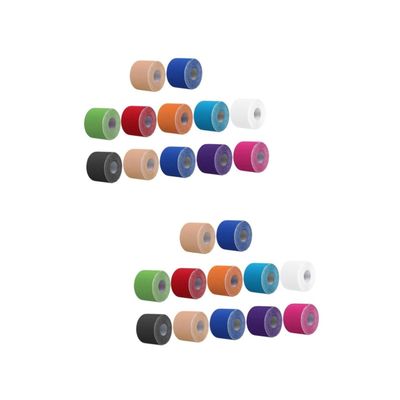 Healifty 24rolls Self-Adhesive Elastic Muscle Tapes for Sports Ankle Support Breathable Comfortable and Flexible Random Colors
