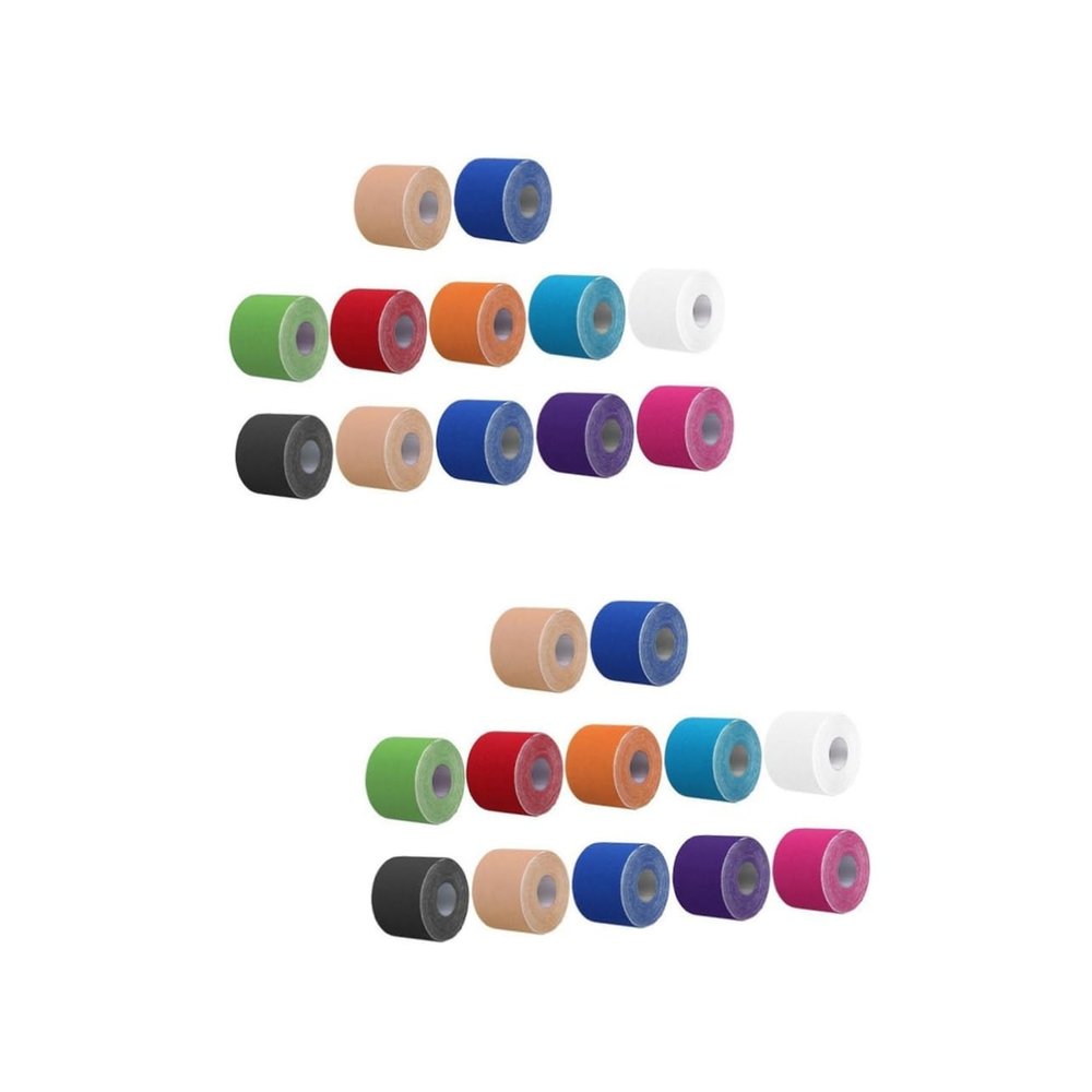 Healifty 24rolls Self-Adhesive Elastic Muscle Tapes for Sports Ankle Support Breathable Comfortable and Flexible Random Colors