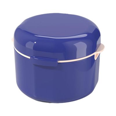Denture Retainer Case Double Layer Hollow Drain Portable Dustproof Plastic Box Deep Cleaning Food Grade Braces Denture Storage Box Soaking Container Household Supplies, Special Birthday Gift Blue
