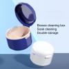 Denture Retainer Case Double Layer Hollow Drain Portable Dustproof Plastic Box Deep Cleaning Food Grade Braces Denture Storage Box Soaking Container Household Supplies, Special Birthday Gift Blue view 4