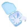 Denture Case, Denture Storage Box Anti-crack Store Dentures Professional Double Drain Easy to Use Denture Care Box for Cleaning Denture, Special Birthday Gift Blue view 1
