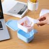 Denture Case, Denture Storage Box Anti-crack Store Dentures Professional Double Drain Easy to Use Denture Care Box for Cleaning Denture, Special Birthday Gift Blue view 4