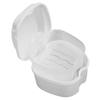 2PCS Denture Case, Denture Cup with Strainer, Denture Bath Case Effective Compact False Teeth Full Protection Denture Bath Box for Trip White view 1