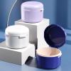 Denture Retainer Case Double Layer Hollow Drain Portable Dustproof Plastic Box Deep Cleaning Food Grade Braces Denture Storage Box Soaking Container Household Supplies, Special Birthday Gift Purple view 3