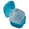 2PCS Denture Case, Denture Cup with Strainer, Denture Bath Case Effective Compact False Teeth Full Protection Denture Bath Box for Trip Light Blue view 1