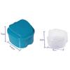 2PCS Denture Case, Denture Cup with Strainer, Denture Bath Case Effective Compact False Teeth Full Protection Denture Bath Box for Trip Light Blue view 3