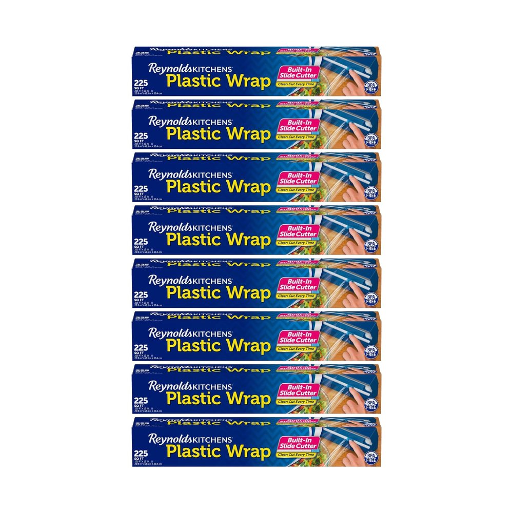 Reynolds Kitchens Quick Cut Plastic Wrap, 225 Square Feet (Pack of 8)