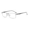 HELES Men Business Titanium Full Rim Rectangle Single Vision Reading Glasses UV+420cut Blue Light Blocking Eyeglasses Reader -Silver||Plano (No RX) view 1