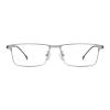 HELES Men Business Titanium Full Rim Rectangle Single Vision Reading Glasses UV+420cut Blue Light Blocking Eyeglasses Reader -Silver||Plano (No RX) view 2