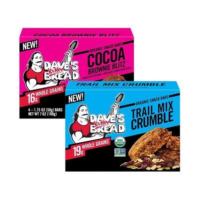 Dave's Killer Bread Organic Snack Bars, Variety Pack (1 Cocoa Brownie Blitz, 1 Trail Mix Crumble) Pack of 2