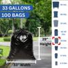 ASSUREPAK 33 Gallons - Recycled Content Black LDPE Coreless Trash Bags - 33"x39" - 100 Bags - 1.3 mil - Black - 333913MBLKLDTL - AssurePak view 2