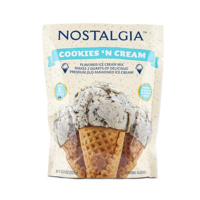 Nostalgia 2-Quart Homemade Premium Cookies n Cream Ice Cream Starter Mix (8-Pack)