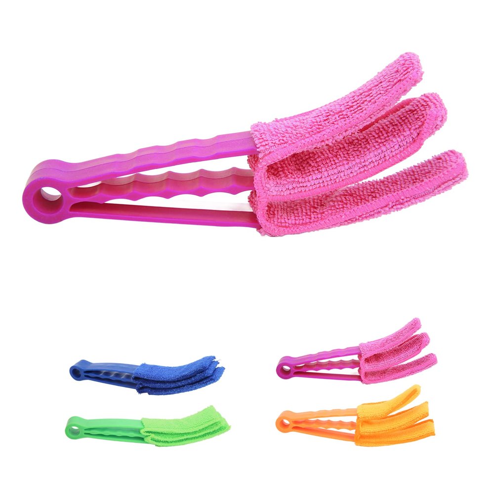 MOUMOUTEN Blind Cleaner, Mini Handheld Shutters Car Air Vent Duster Tool, Washable Blind Dust Cleaner Brush, for Air Conditioning Car Vents Fan Shutters(Pink)