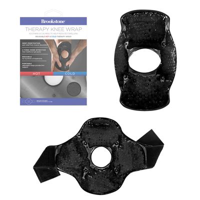 Brookstone Knee Ice Pack Wrap with Silica Beads - Hot and Cold Therapy - Fast Acting Ice Packs for Knees Pain Relief - Reusable Knee Ice Pack for Swelling, Injuries, and Post-Surgery Recovery