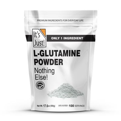It's Just! - L-Glutamine Powder, Unflavored, Amino Acid, Faster Muscle Recovery, Leaky Gut, Digestive Support (500 Grams / 100 Servings)
