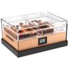 CASE ELEGANCE - Felix Pro Tupperdor - Airtight Acrylic Humidor, Two Acrylic Trays, Spanish Cedar Tray, Ash Wood Base, Digital Hygrometer, Acrylic Divider - Holds 50-60 Cigars view 1