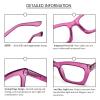REAVEE 3 Pack Oprah Style Reading Glasses for Women Blue Light Blocking, Cute Oversized Square Computer Readers with Spring Hinge, Flower Rose Tea 1.0 view 3