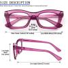 REAVEE 3 Pack Oprah Style Reading Glasses for Women Blue Light Blocking, Cute Oversized Square Computer Readers with Spring Hinge, Flower Rose Tea 1.0 view 4