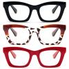 REAVEE 3 Pack Oprah Style Reading Glasses for Women Blue Light Blocking, Oversized Cute Square Fashion Computer Readers with Spring Hinge 2.25 view 1