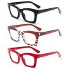 REAVEE 3 Pack Oprah Style Reading Glasses for Women Blue Light Blocking, Oversized Cute Square Fashion Computer Readers with Spring Hinge 2.25 view 2