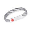 AOAMID Stretch Medical Alert Bracelets for Men Stainless Steel medical Bracelets for women with Free engraving-(Customize-narrow-silver-7.75 in) view 1