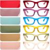 REAVEE 6 Pack Oprah Style Reading Glasses for Women Men Blue Light Blocking, Cute Square Computer Readers Spring Hinge 3.0 view 1
