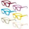 REAVEE 6 Pack Oprah Style Reading Glasses for Women Men Blue Light Blocking, Cute Square Computer Readers Spring Hinge 3.0 view 2
