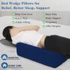 Jacobable Bed Wedge Pillow for Side Sleeping Sponge Filled Body Positioning Triangle Pillow Suitable for Pregnancy and Surgery Prevent Bed Sore for Leg and Back Support with Pillow Case (Navy Blue) view 2