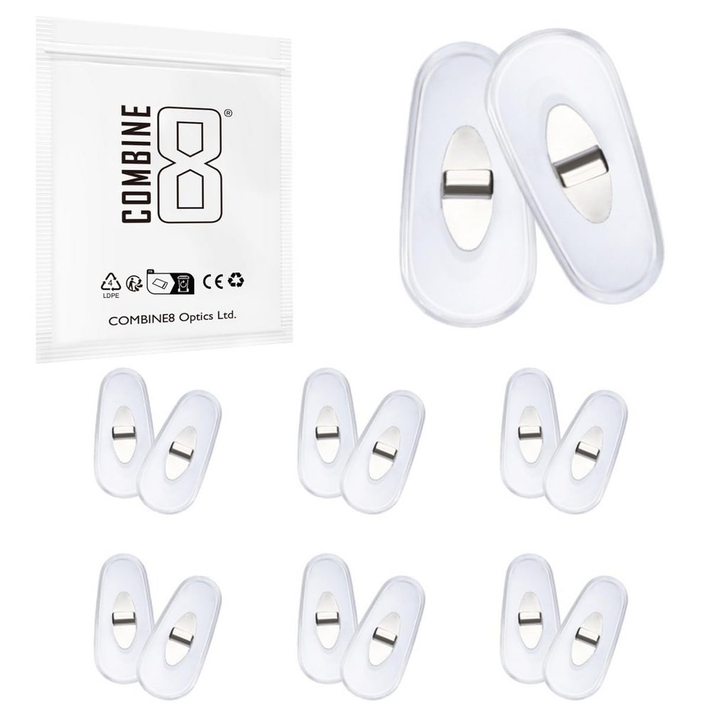 Combine8 Nose Pads Clear Soft Silicone Glasses Nose Pad for Ray-Ban RB3604/RB7140/RB4071/RB3584/RB3614/RB6336/RB3523/RB3539/RB3540/RB3558/RB3545/RB3609/RB3595/RB8052-61mm/RB8054-59mm Sunglasses