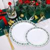 175pcs Christmas Party Supplies - 25 Plastic Plates, 25 Gold & Silver Disposable Plastic Silverware, Clear Gold Cups for Christmas view 4