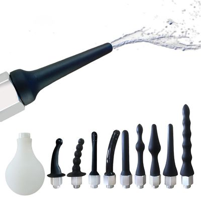 10Pcs Shower Douche Enema Kit, Anal Douche Enema Nozzle, Enema Douche for Colon Cleansing and Constipation - Silicone Shower & After Defecation Douche with Water Flow Switch